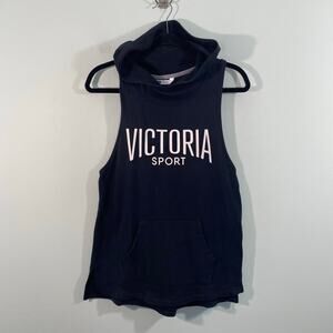 Victoria's Secret Sport VSX Black Hooded Workout Sleeveless Sweatshirt Size XS